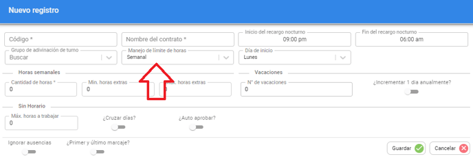 15.- Configuraciones Intelli Time- Conozca el manejo del límite de horas para los tipos de contrato