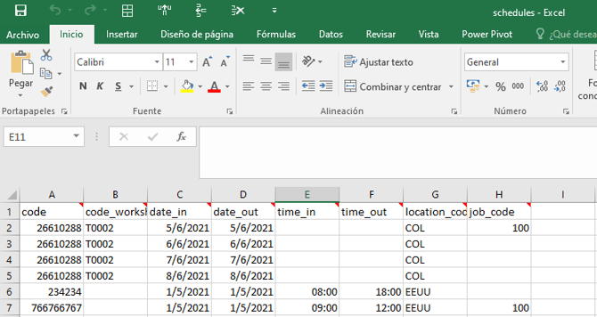66.- Configuraciones generales - horarios