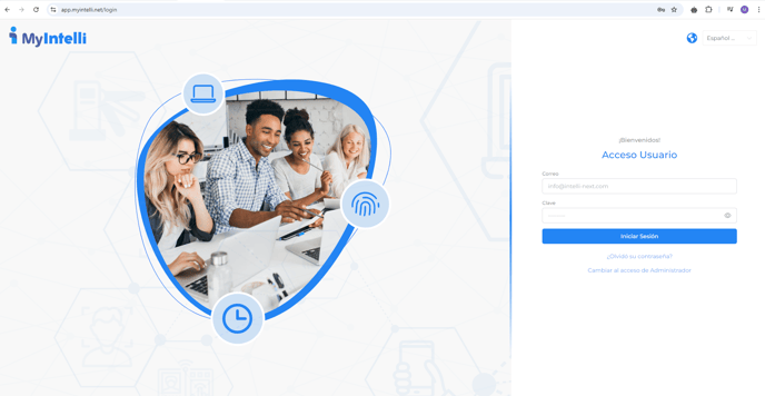 Pantalla Login APP WEB